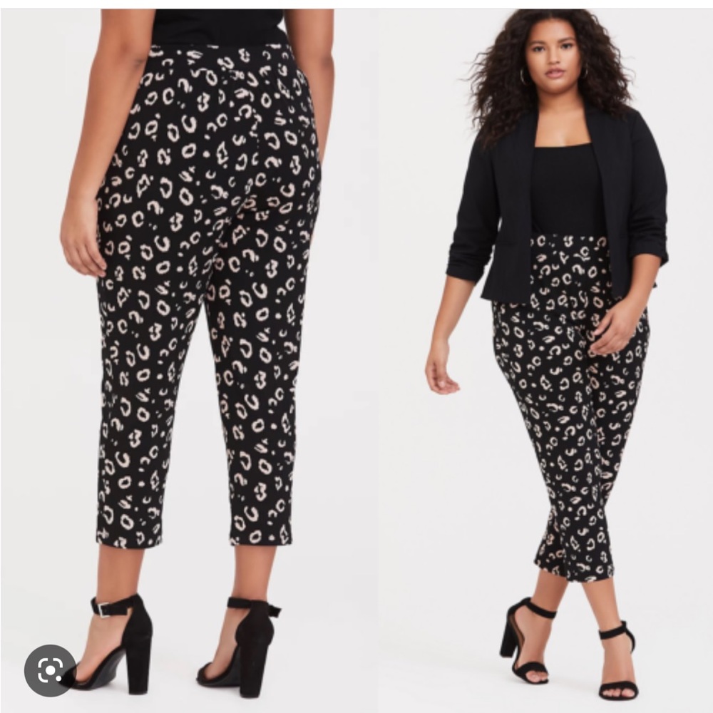 Torrid plus size leopard studio knit tapered pants
